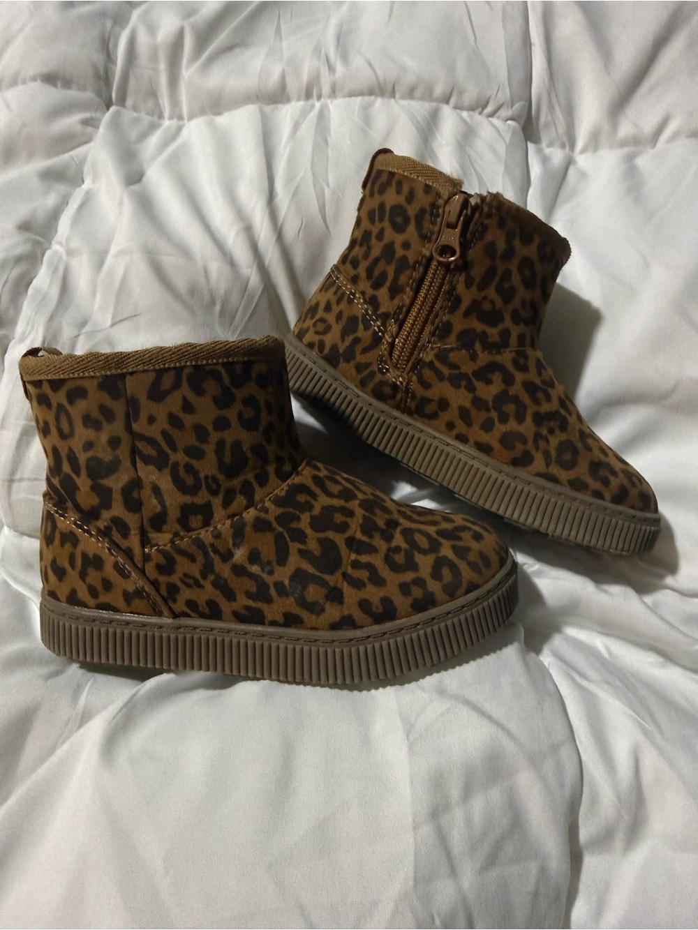 Cat & Jack Leopard Print Ankle Boots - Brown & Black